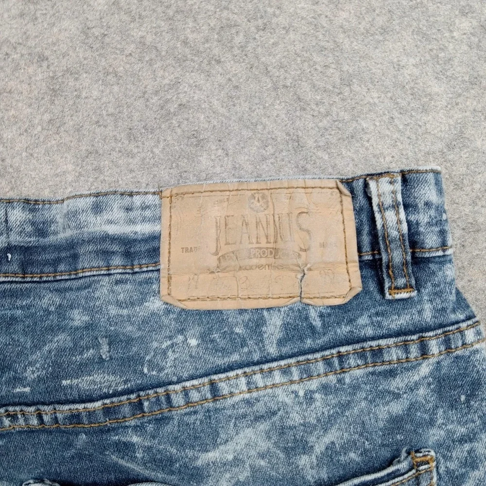 Akademiks Jeans Mens‎ 38x29 Jeanius Acid Wash Moto Biker Straight Stretch Denim